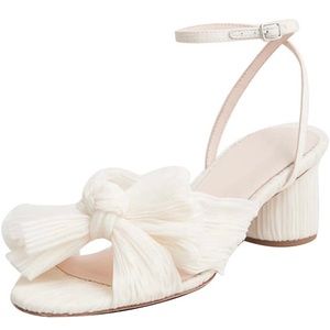 Heeled Sandals Bow Knot Ankle Strap Open Toe Block Heels Sandals Bridal Wedding